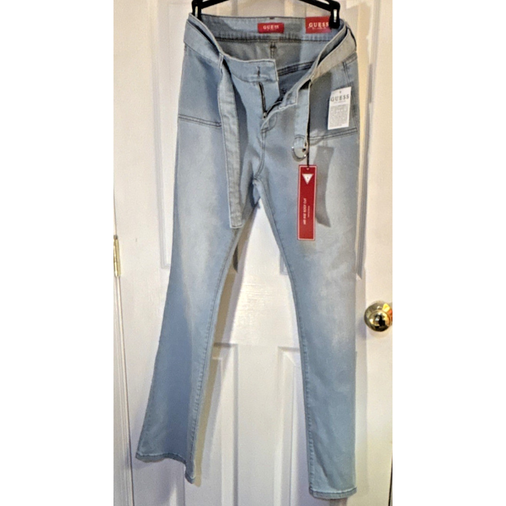 GUESS Los Angeles Women's Light Wash Bootcut Stretch Jeans with Belt NWT